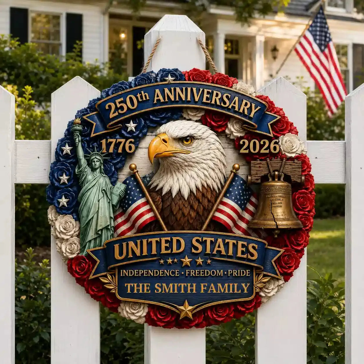 Personalized America 250 Patriotic Wood Sign Gifts Duconspace