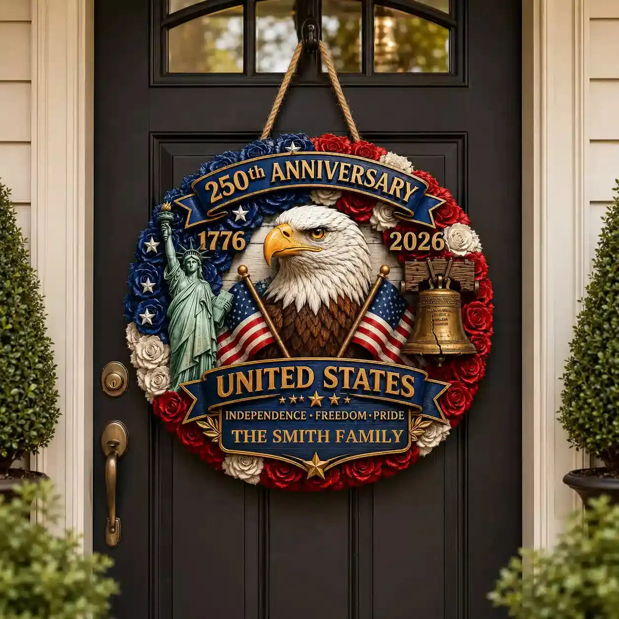 Personalized America 250 Patriotic Wood Sign Gifts Duconspace