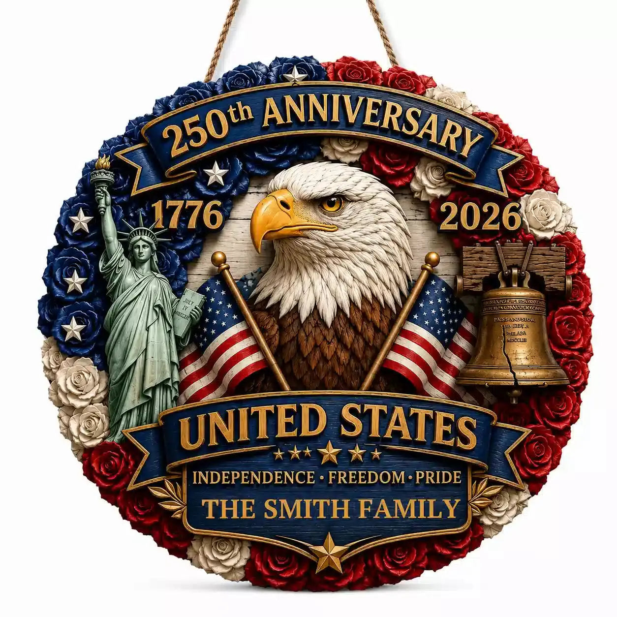 Personalized America 250 Patriotic Wood Sign Gifts Duconspace