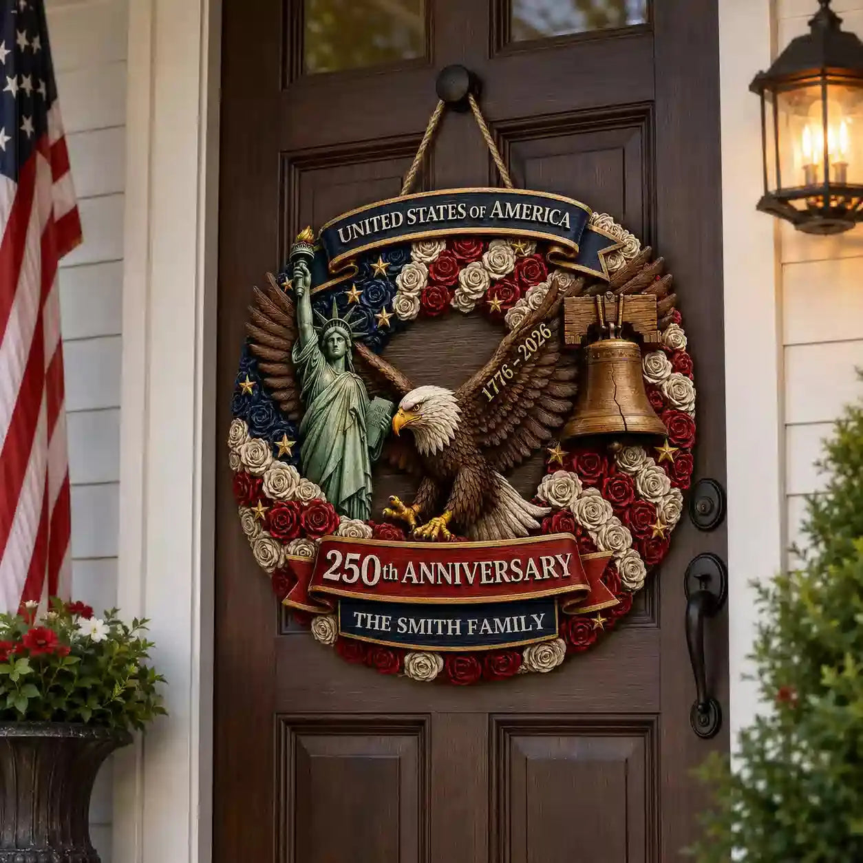 Personalized America 250 Wood Sign Family Gift Duconspace