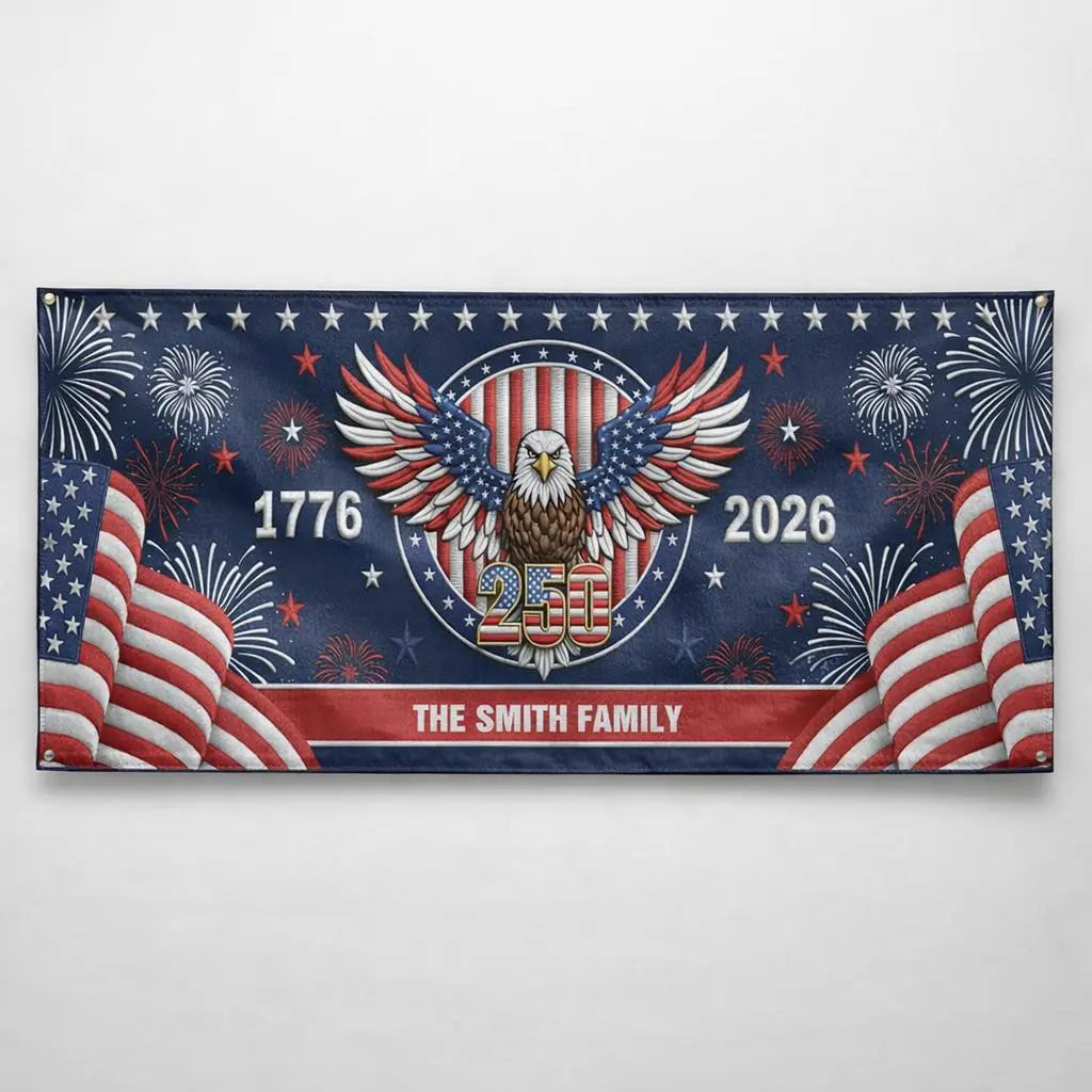 Personalized America 250th Anniversary Gifts, Custom Outdoor Banner Duconspace