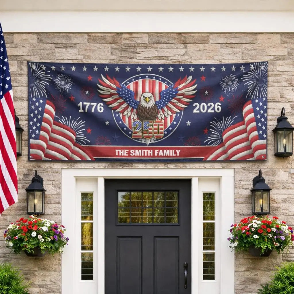Personalized America 250th Anniversary Gifts, Custom Outdoor Banner Duconspace