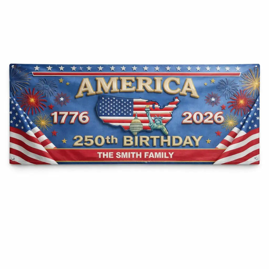 Personalized America 250th Anniversary Gifts Outdoor Banner Duconspace
