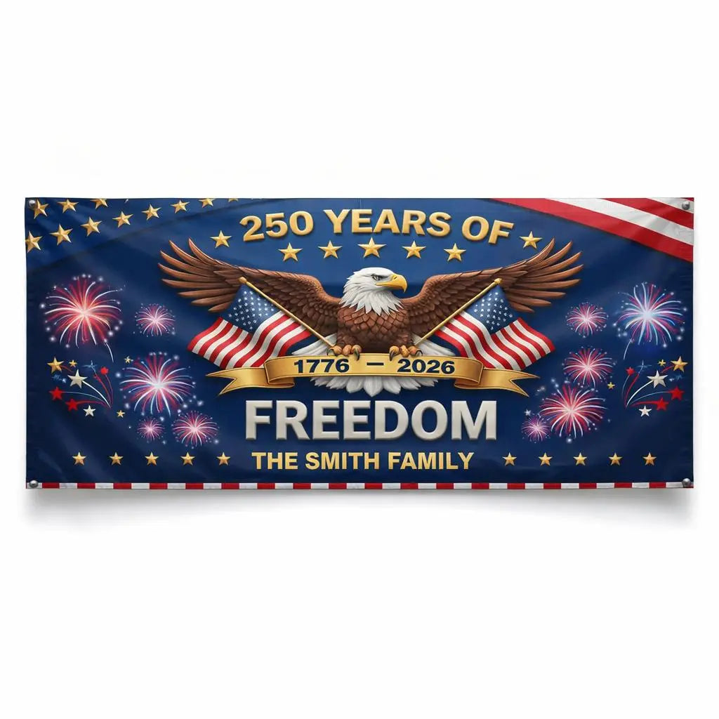 Personalized America 250th Celebration Custom Outdoor Banner Duconspace