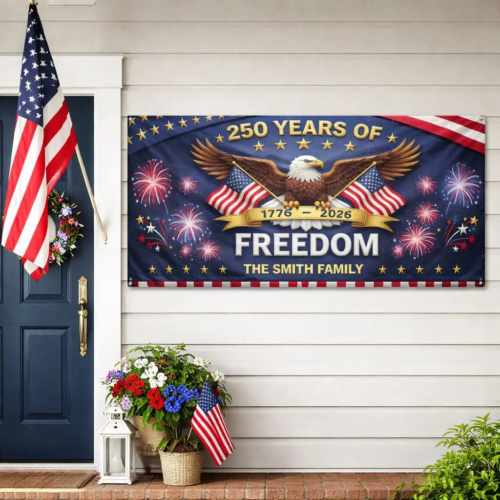 Personalized America 250th Celebration Custom Outdoor Banner Duconspace