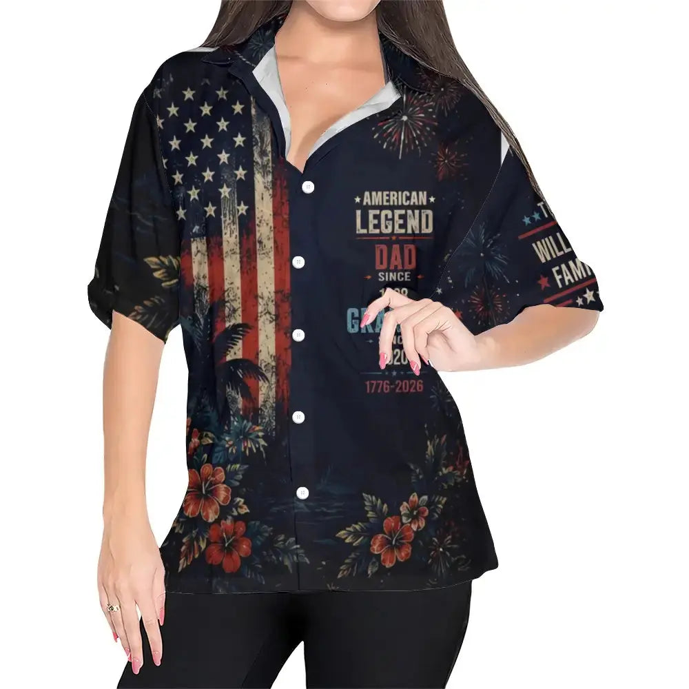 Personalized American Legend Dad Grandpa Hawaiian Shirt Duconspace