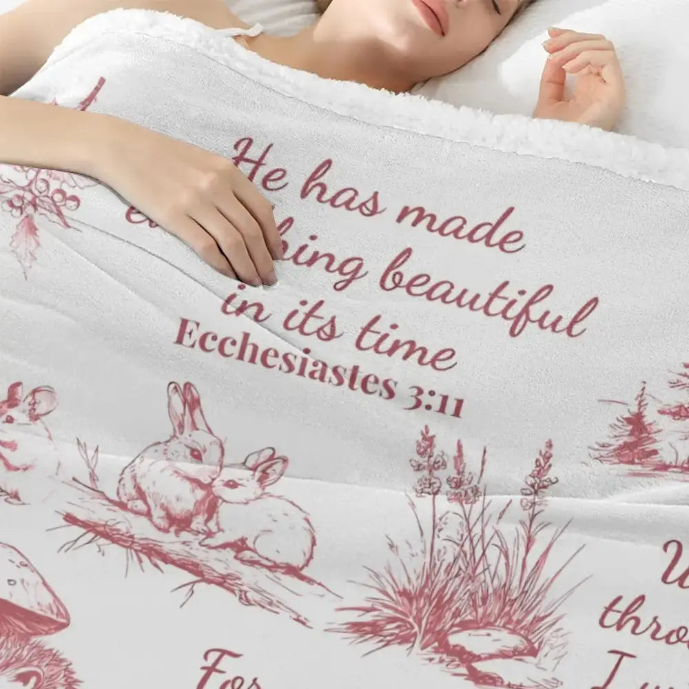 Personalized Baby Name Bible Verse Woodland Blanket Duconspace