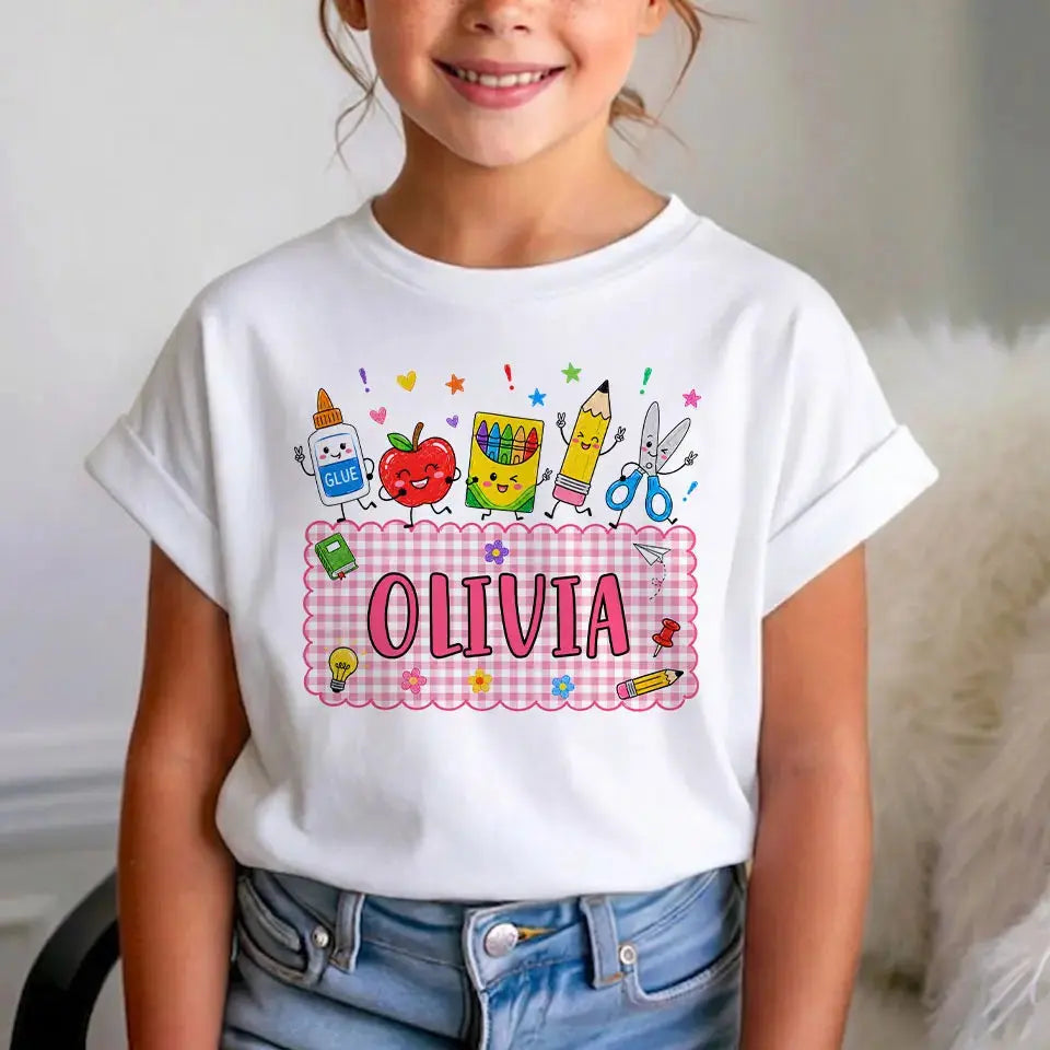 Personalized Back to School Kids Youth Shirt with Name