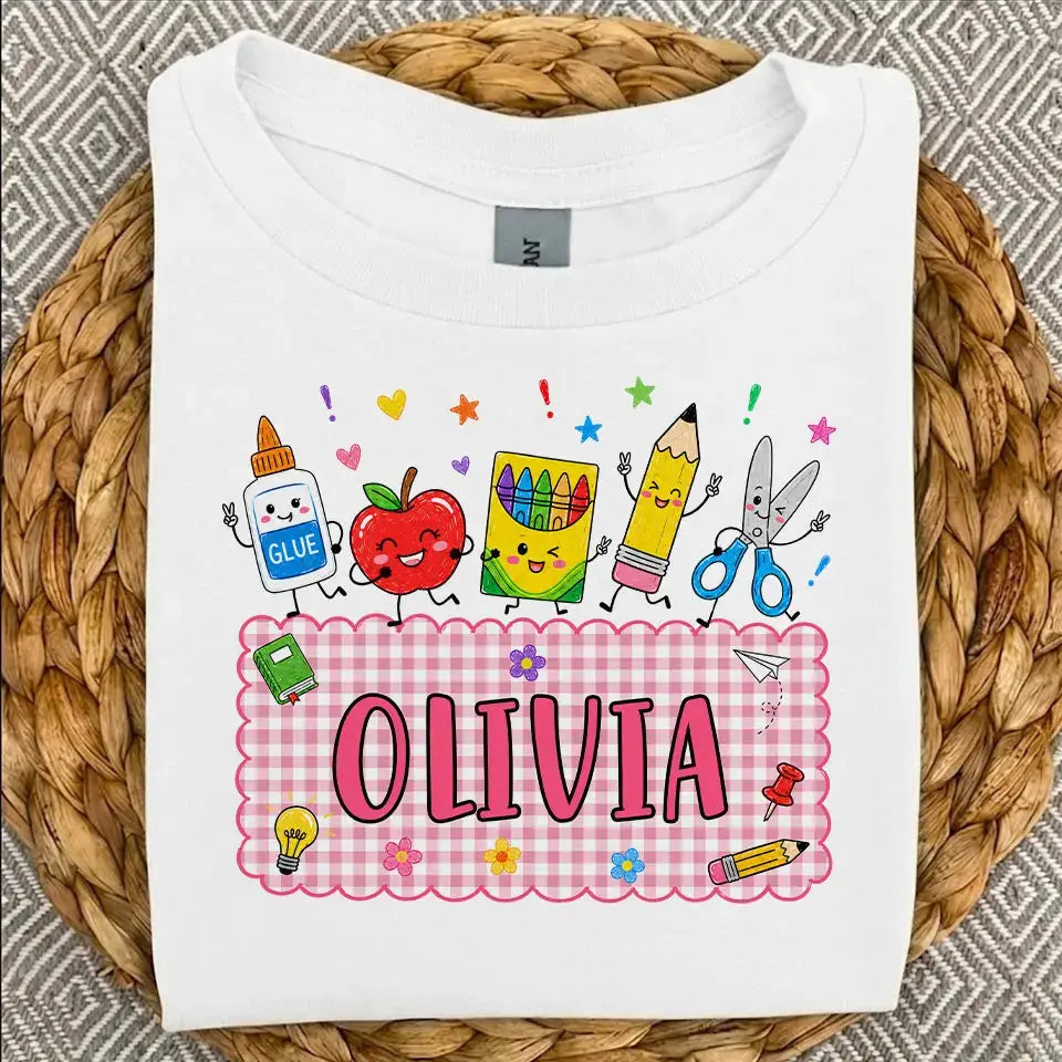 Personalized Back to School Kids Youth Shirt with Name
