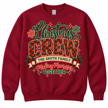 Personalized Christmas Crew Sweatshirt – Custom Family Name, Matching Family Christmas Shirt Duconspace