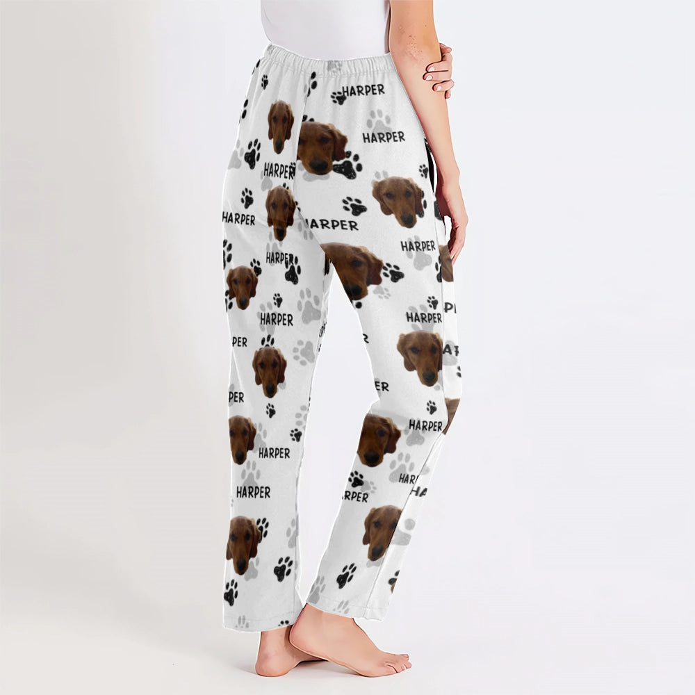 Personalized Christmas Pajama Pants with Custom Pet Face Photos – Perfect Gift for Dog & Cat Lovers