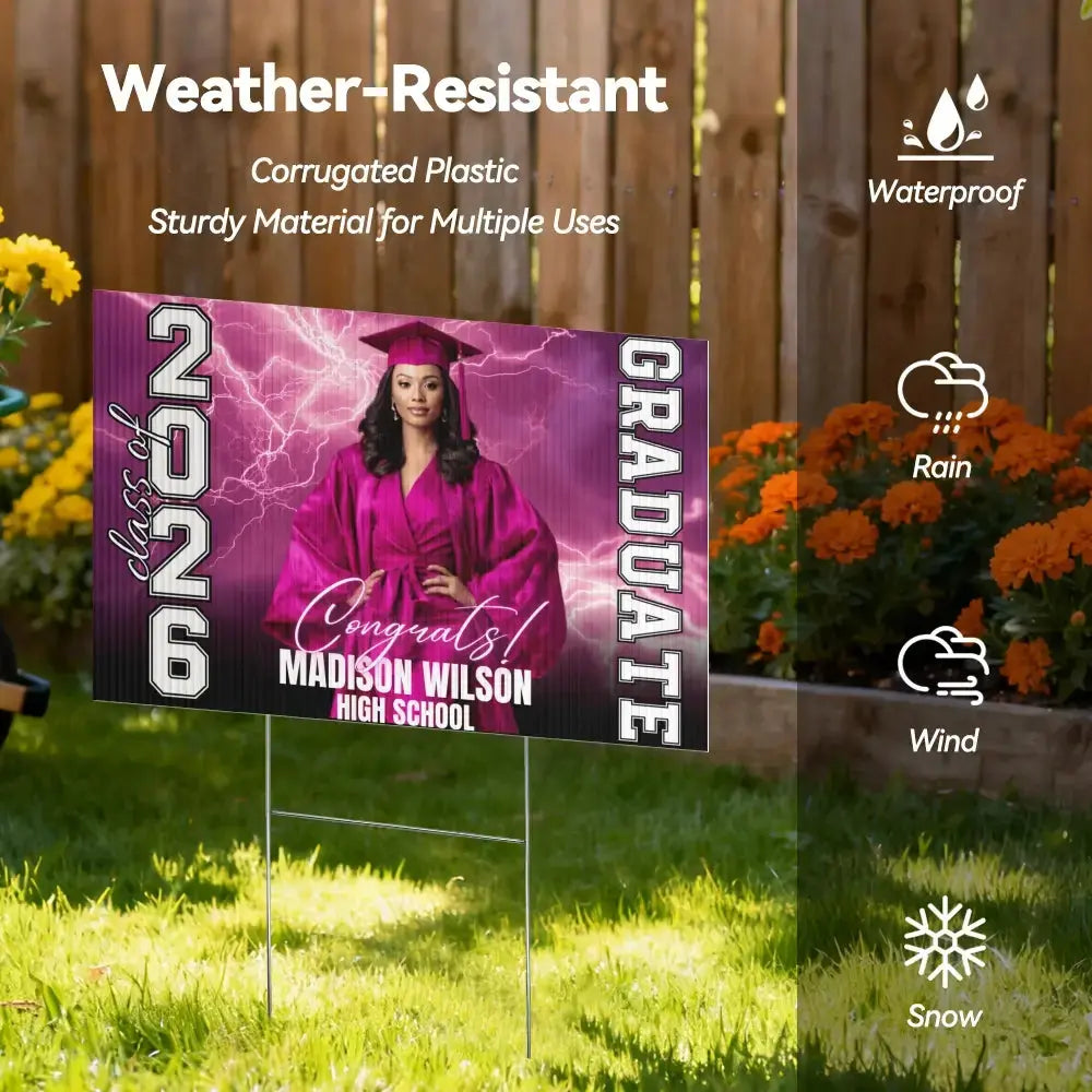 Personalized Class of 2026 Graduation Yard Sign With Photo Duconspace