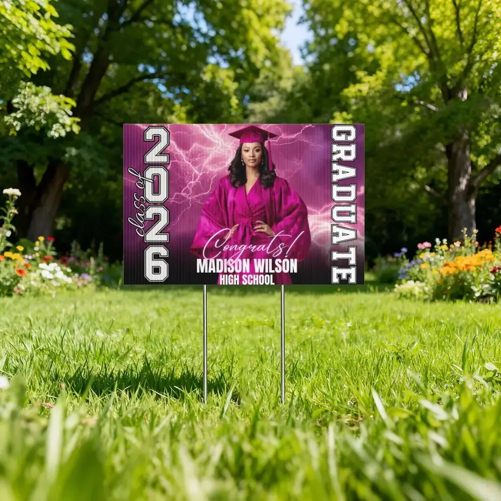 Personalized Class of 2026 Graduation Yard Sign With Photo Duconspace