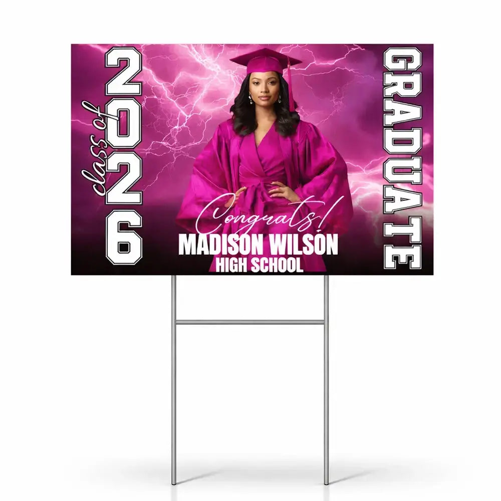 Personalized Class of 2026 Graduation Yard Sign With Photo Duconspace