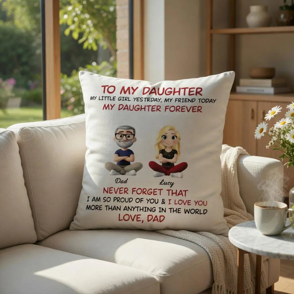 Personalized Custom Pillow for Daughter, My Little girl Yesterday Duconspace