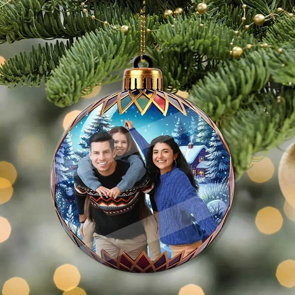 Personalized Family Christmas Ornament - Custom Photo, Wood or Acrylic, Unique Christmas Gift for Family Members Printbelle