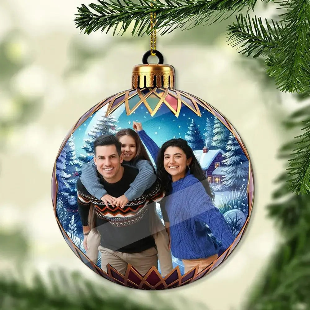 Personalized Family Christmas Ornament - Custom Photo, Wood or Acrylic, Unique Christmas Gift for Family Members Printbelle