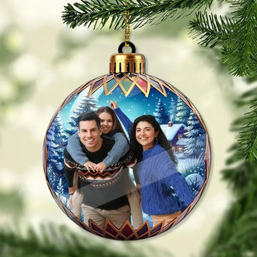 Personalized Family Christmas Ornament - Custom Photo, Wood or Acrylic, Unique Christmas Gift for Family Members Printbelle