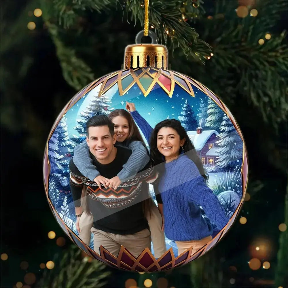 Personalized Family Christmas Ornament - Custom Photo, Wood or Acrylic, Unique Christmas Gift for Family Members Printbelle