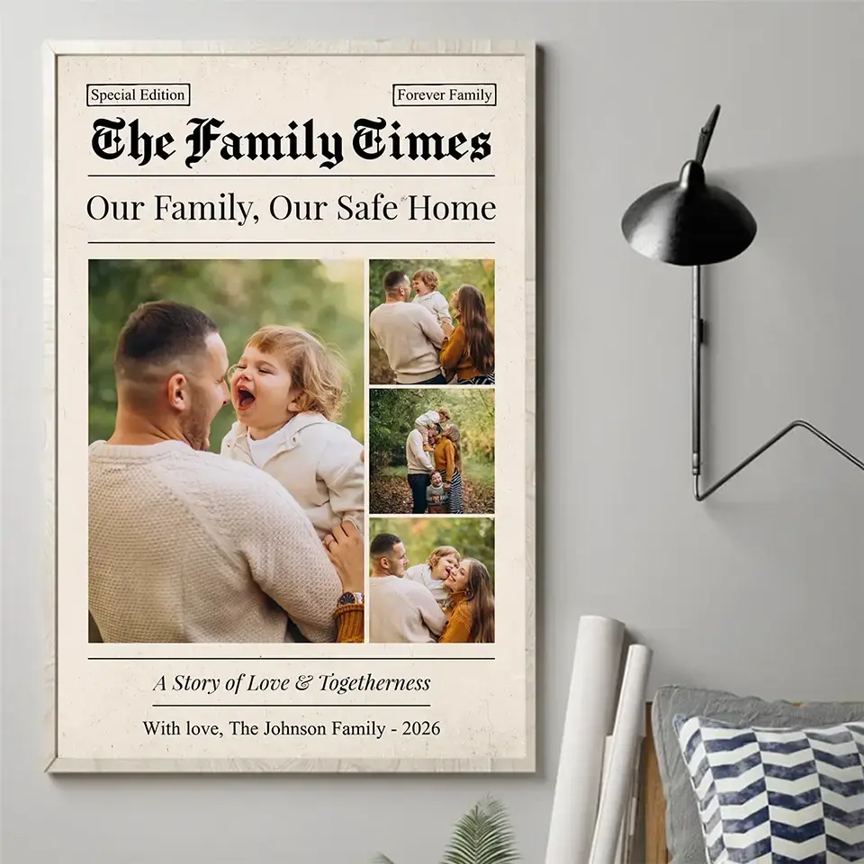 Personalized Family Newspaper Poster - Meaningful Home Decor Gift Duconspace