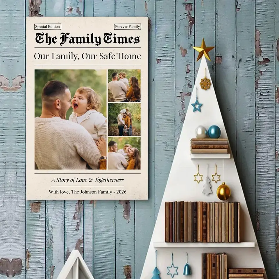Personalized Family Newspaper Poster - Meaningful Home Decor Gift Duconspace