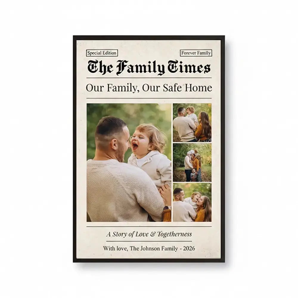 Personalized Family Newspaper Poster - Meaningful Home Decor Gift Duconspace