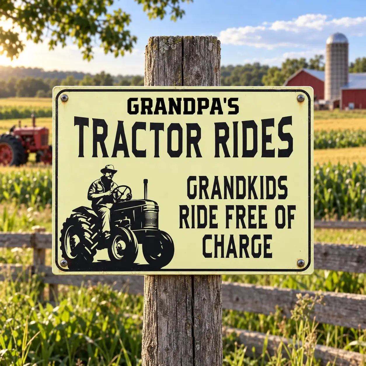 Personalized Farmer Grandpa Custom Metal Sign Duconspace