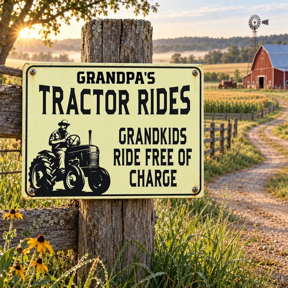 Personalized Farmer Grandpa Custom Metal Sign Duconspace