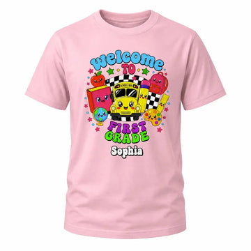 Personalized First Grade Back to School Kids Shirt Duconspace