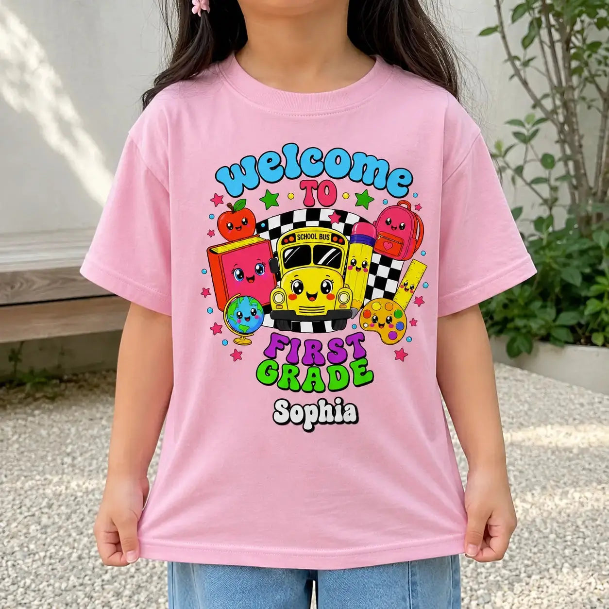 Personalized First Grade Back to School Kids Shirt Duconspace