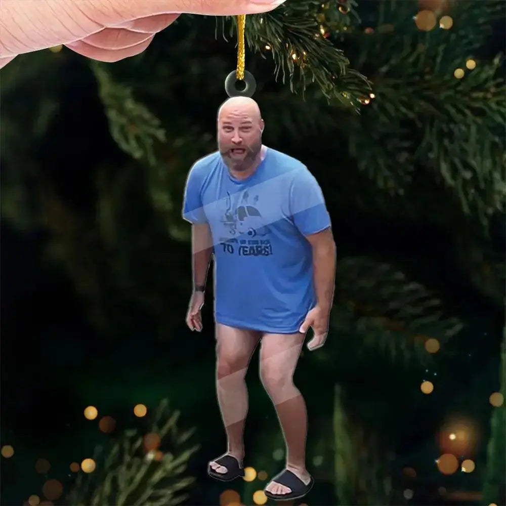 Personalized Funny Photo Ornament – Custom Wood or Acrylic Ornament - Unique Christmas Gift For Family Members, Gift For Friends, Gift For Colleague Printbelle