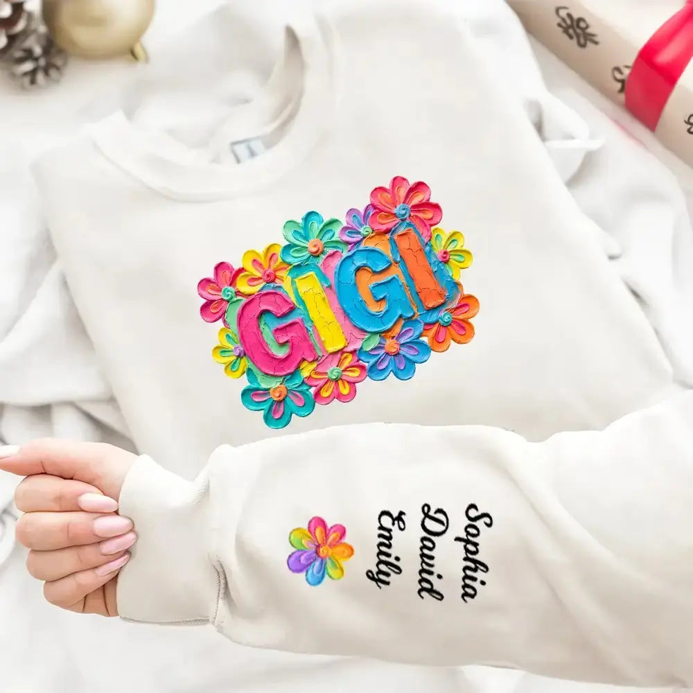 Personalized Gigi Shirt - Custom Kids Names Floral Gift Tee Duconspace