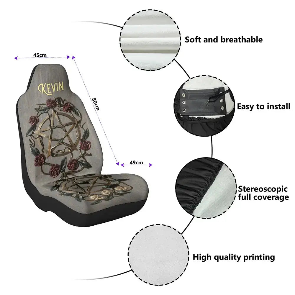 Personalized Gothic Halloween Car Seat Covers