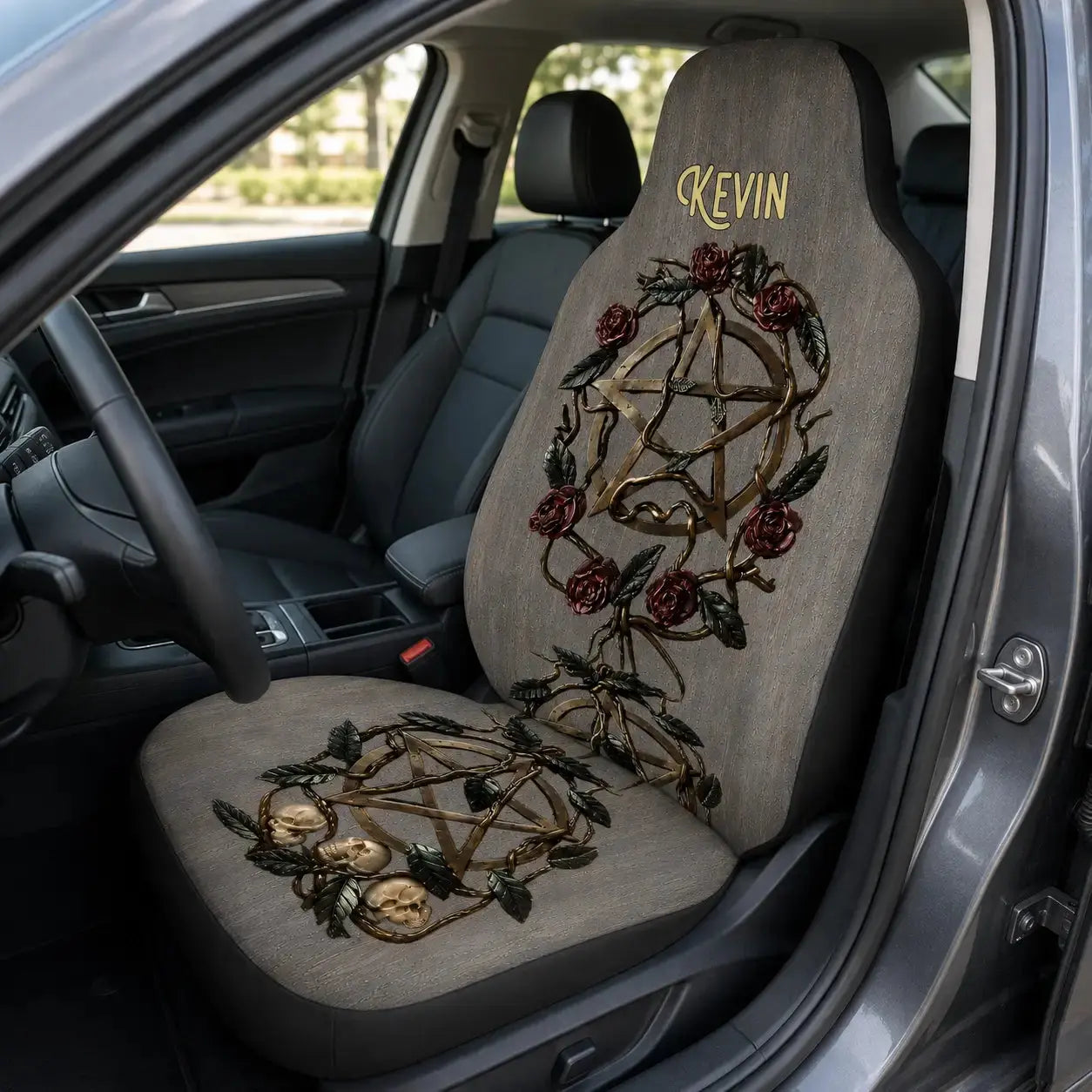 Personalized Gothic Halloween Car Seat Covers