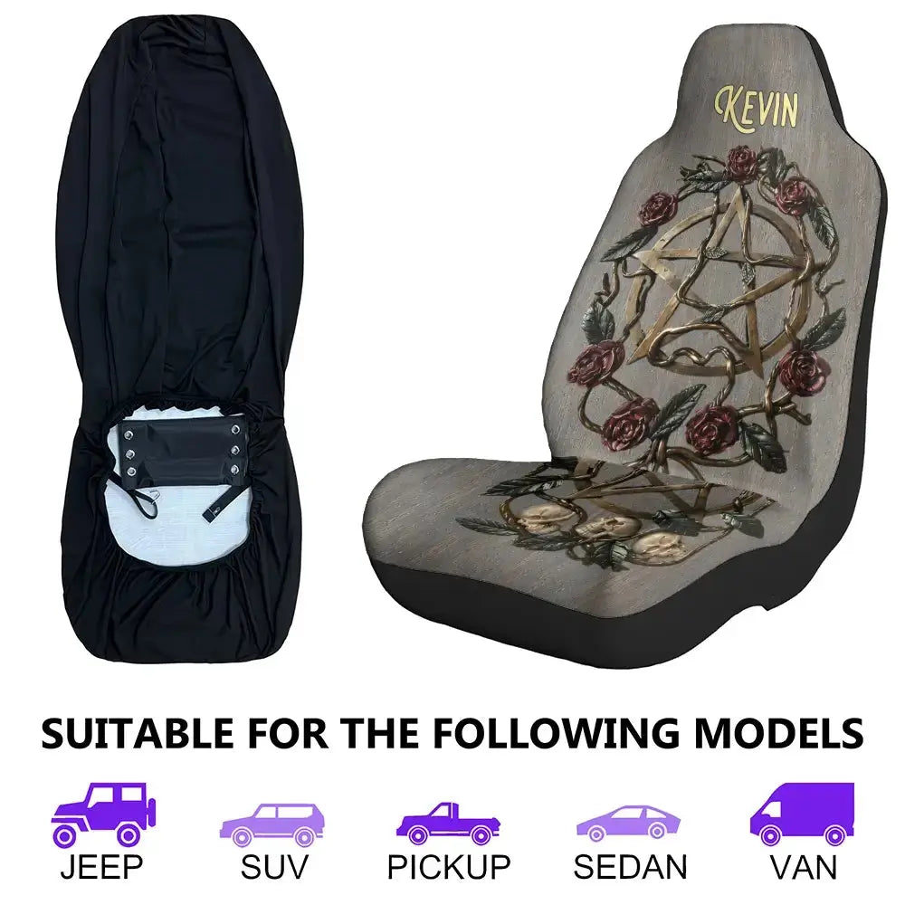 Personalized Gothic Halloween Car Seat Covers