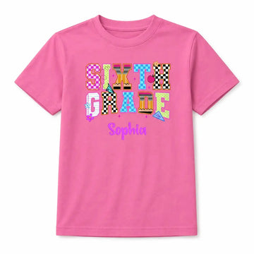 Personalized Grade Level Shirt for Kids, Back to School Tee