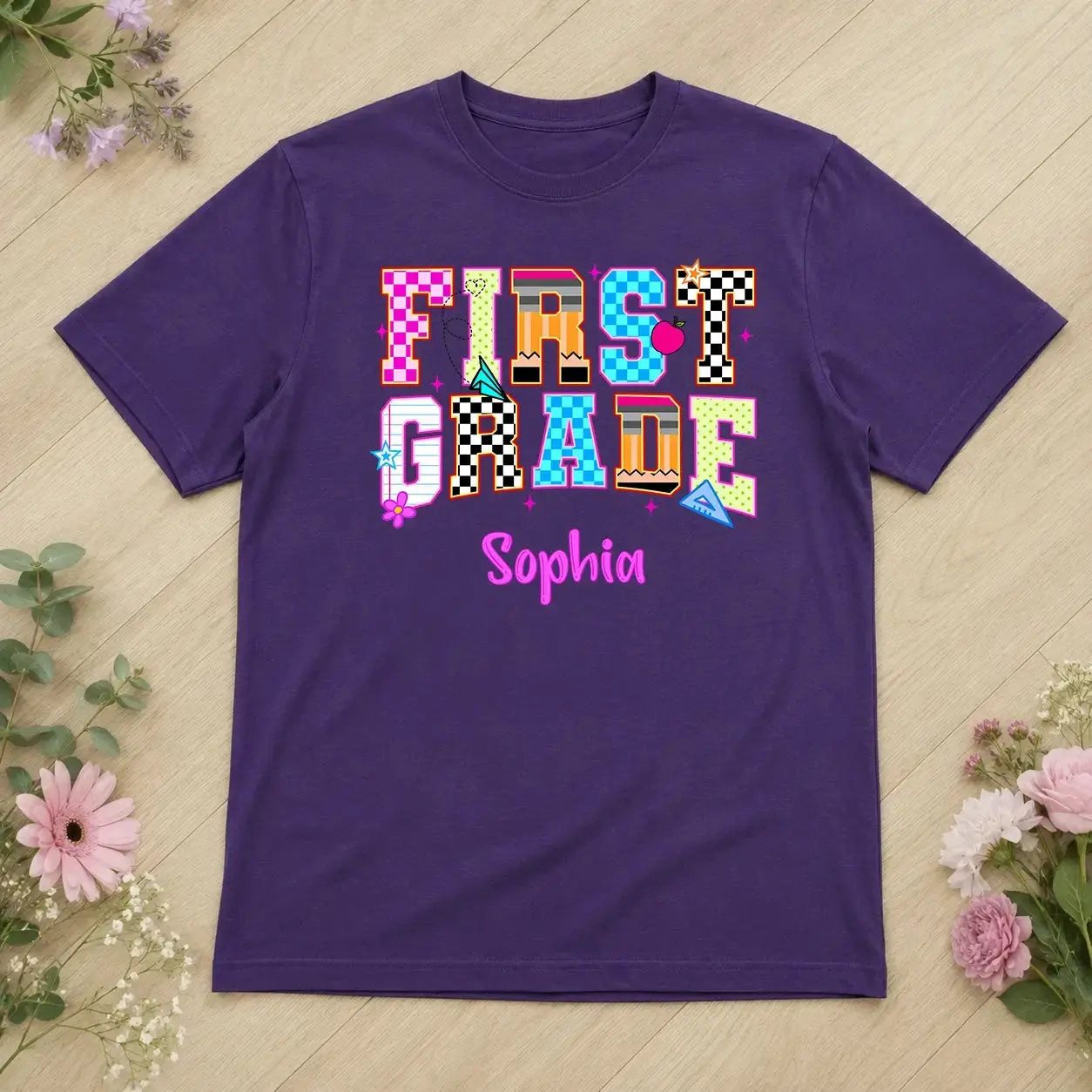 Personalized Grade Level Shirt for Kids, Back to School Tee