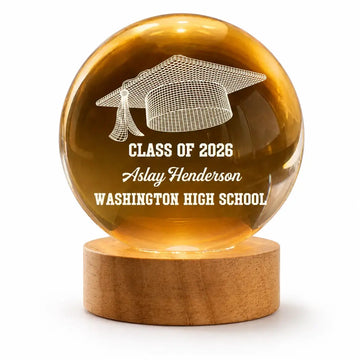 Personalized Graduation Crystal Globe Lamp Gift Duconspace