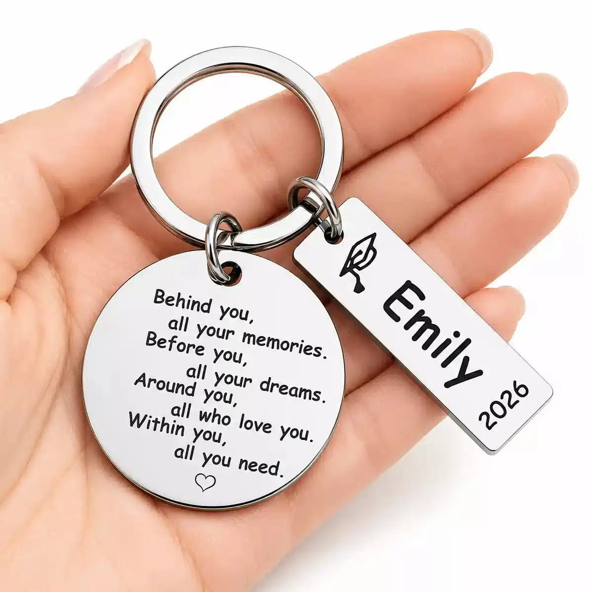 Personalized Graduation Keychain Gift Class of 2026 Duconspace