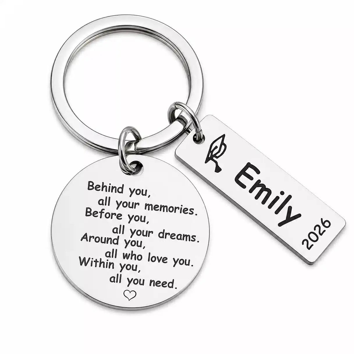 Personalized Graduation Keychain Gift Class of 2026 Duconspace