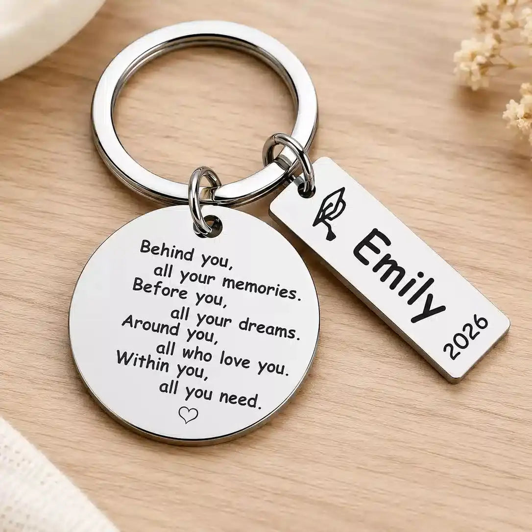 Personalized Graduation Keychain Gift Class of 2026 Duconspace