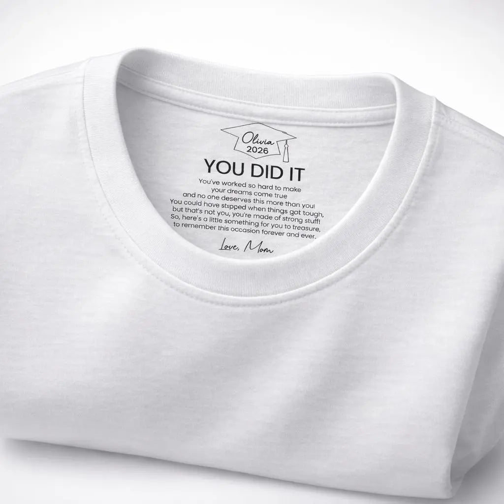 Personalized Graduation Neck Print Tee Gift 2026 Duconspace