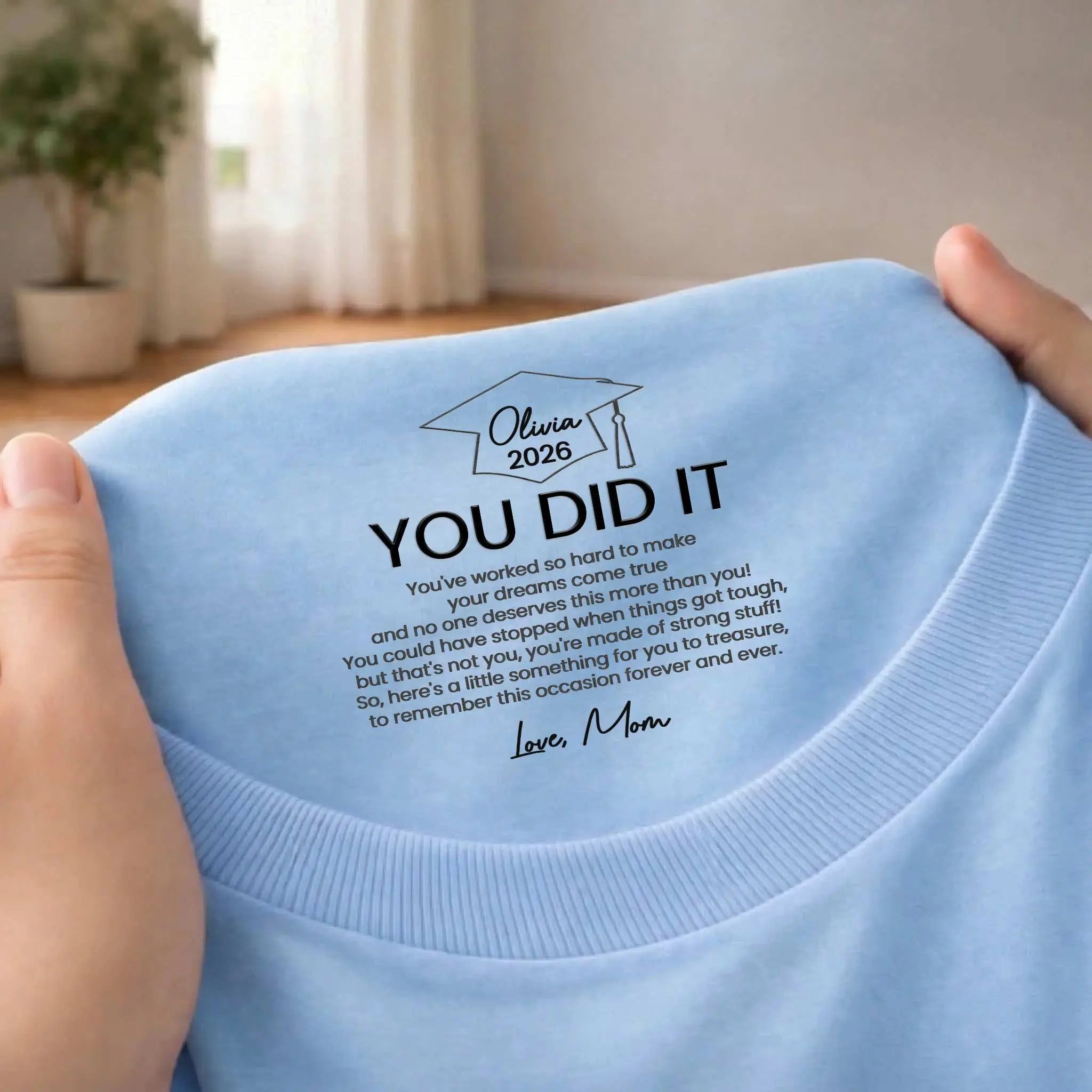 Personalized Graduation Neck Print Tee Gift 2026 Duconspace