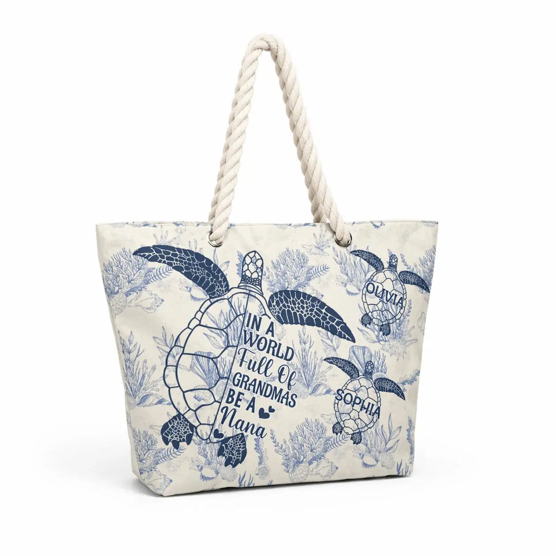 Personalized Grandma Turtle Beach Bag with Names Duconspace