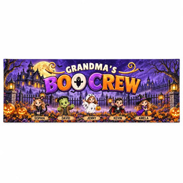 Personalized Grandma Witch Halloween Fabric Banner Duconspace
