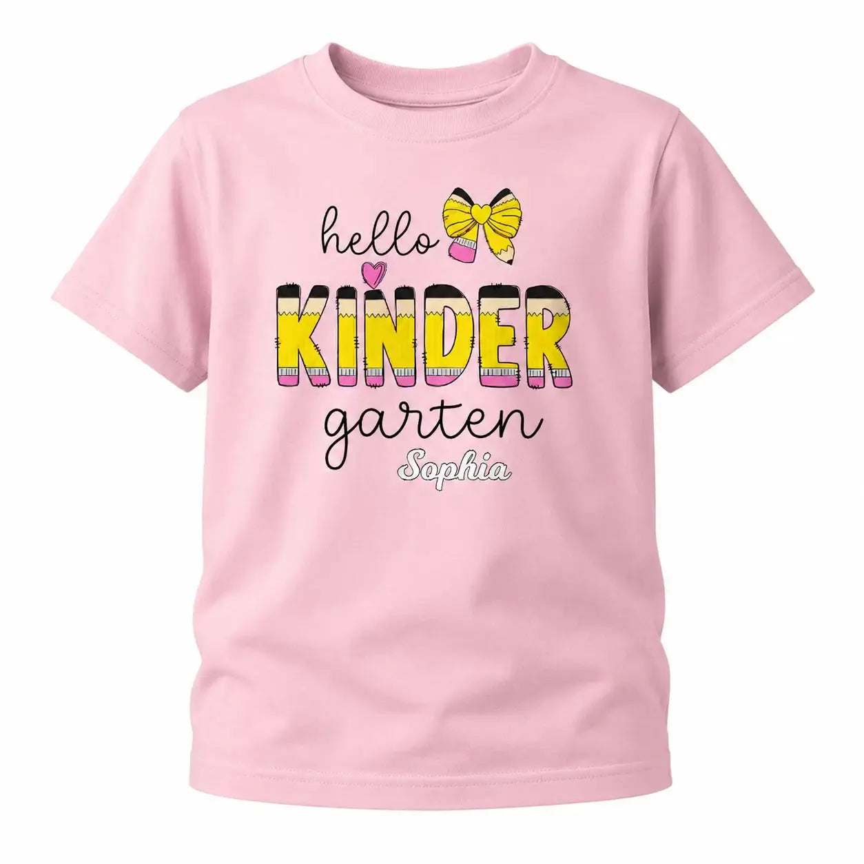 Personalized Hello Kindergarten Back to School Kids Shirt Duconspace