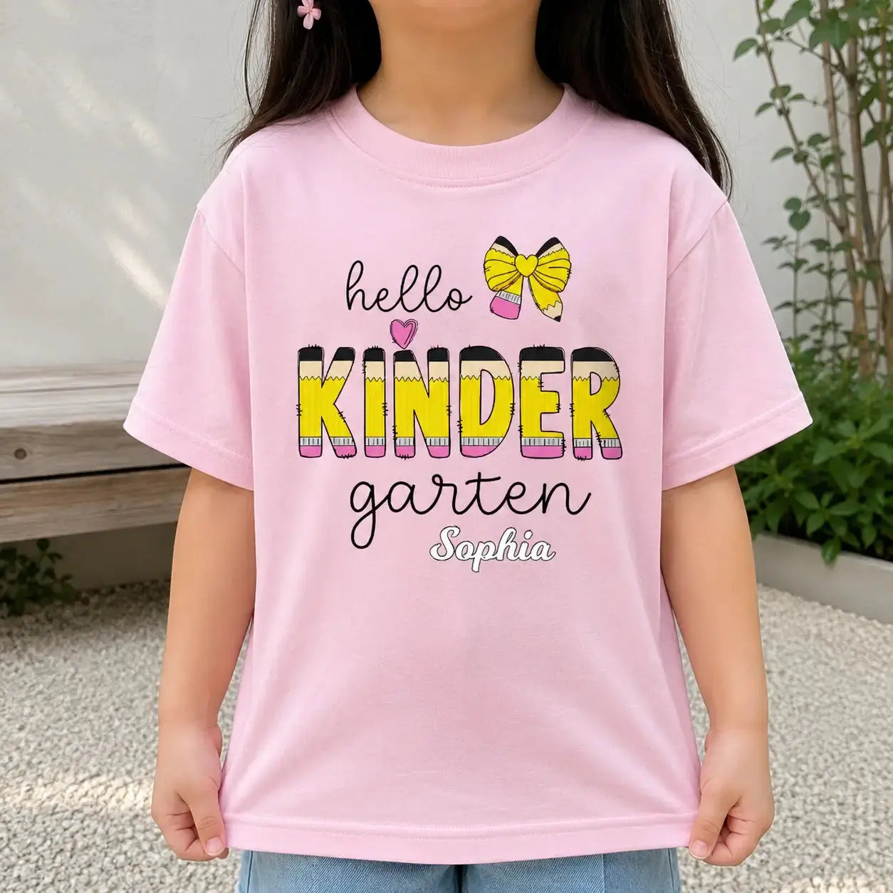 Personalized Hello Kindergarten Back to School Kids Shirt Duconspace
