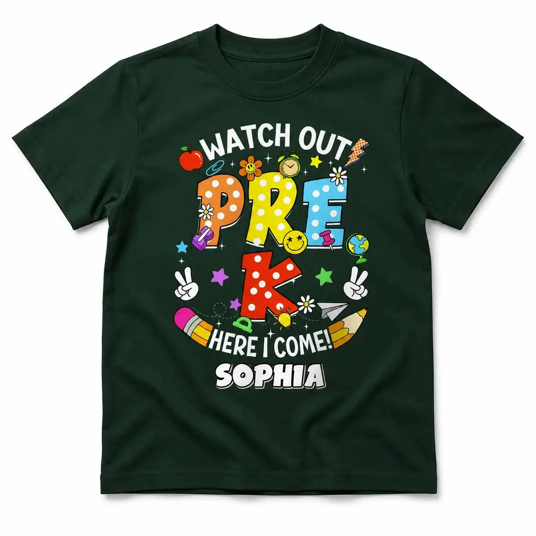 Personalized Kindergarten Back to School Kids Tee Duconspace