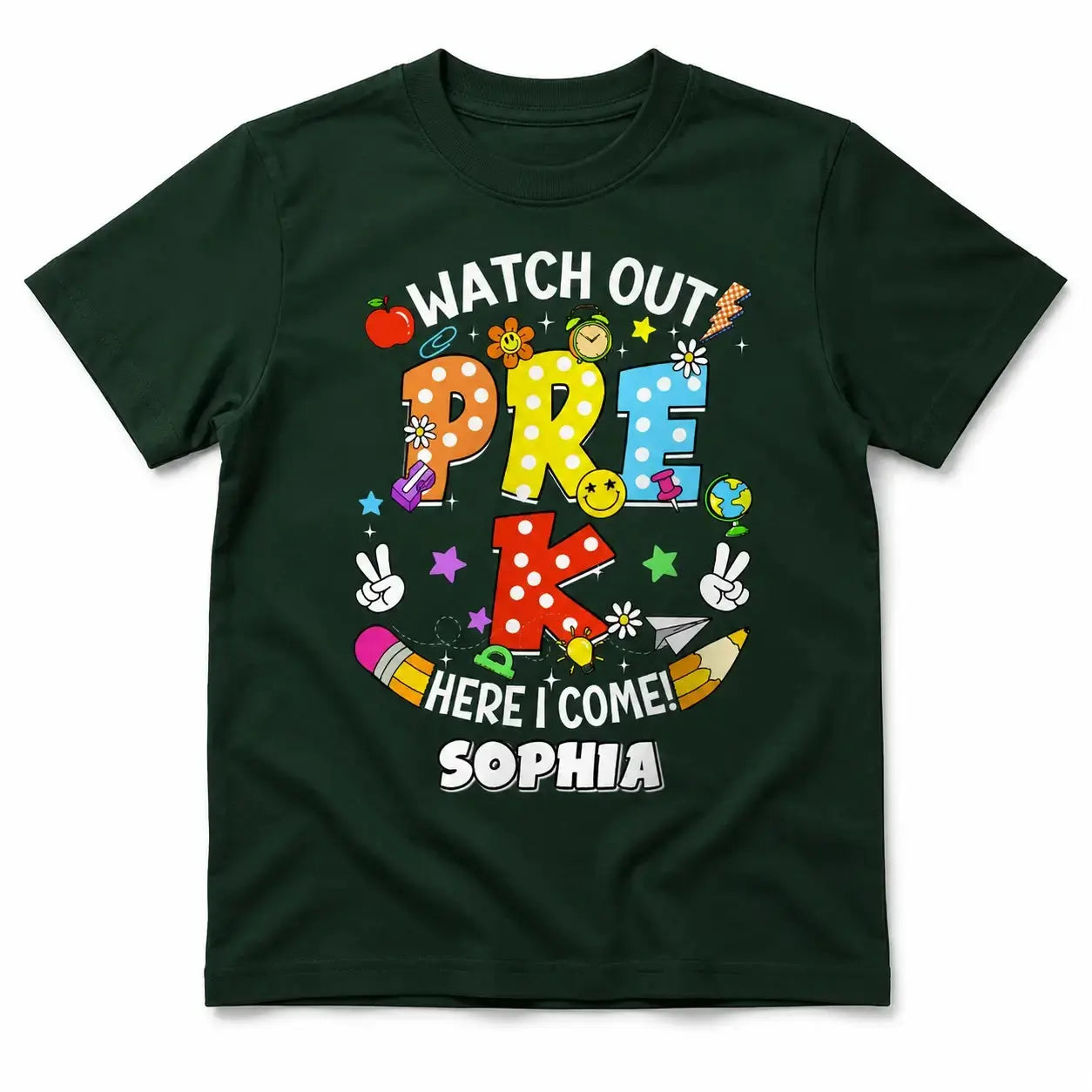 Personalized Kindergarten Back to School Kids Tee Duconspace