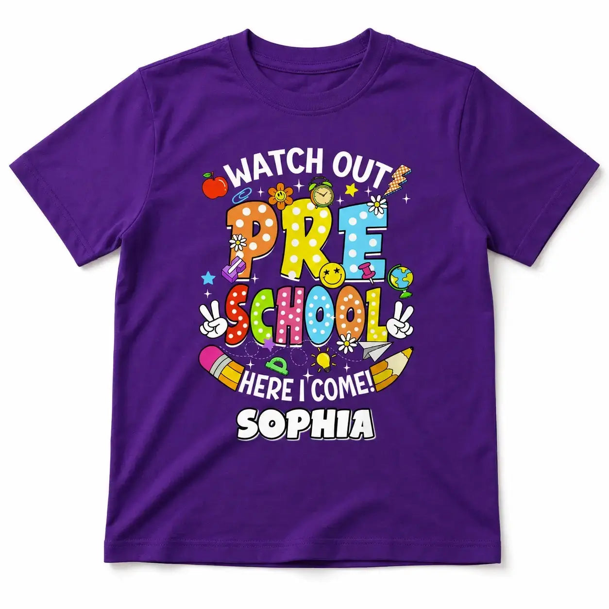 Personalized Kindergarten Back to School Kids Tee Duconspace